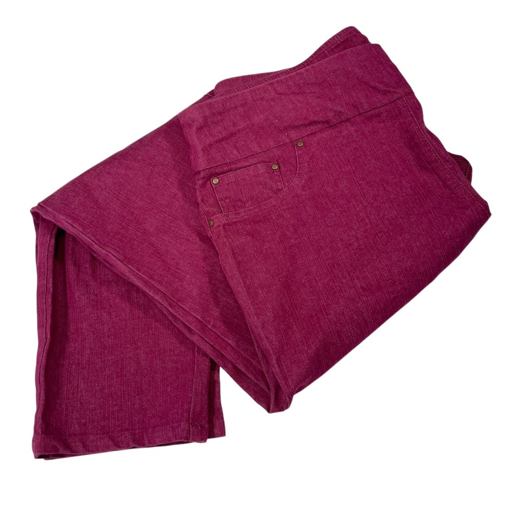 Ruby Rd 16W Magenta Pink Pull On Pants Stretch Straight Leg Barbiecore Casual